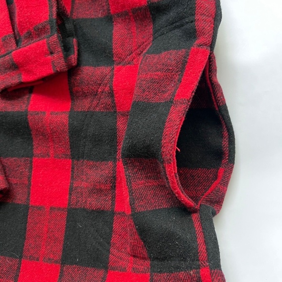 Coat Dress Buffalo Check Long With Hood Size XL Back & Red Plaid Pull On Henley - Picture 6 of 7